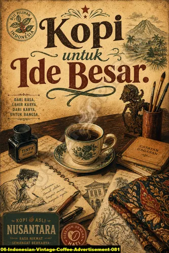 Indonesian Vintage Coffee Advertisement 081 - Coffee Quotes / Indonesian Vintage Coffee Advertisement