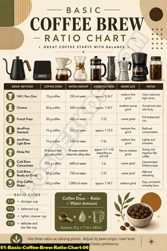 Basic Coffee Brew Ratio Chart 06