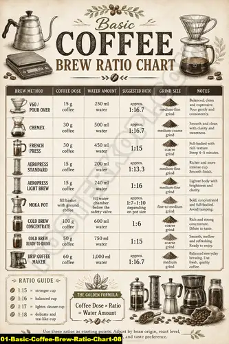 Basic Coffee Brew Ratio Chart 08