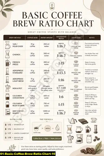Basic Coffee Brew Ratio Chart 10