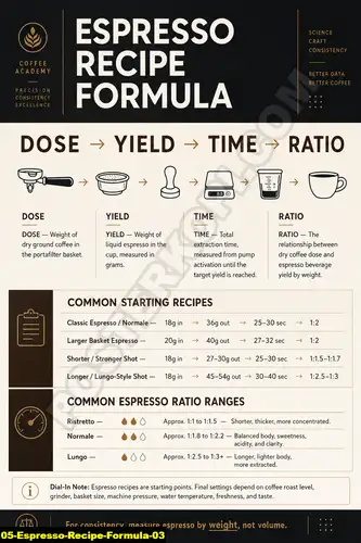 Espresso Recipe Formula 03 - Standard Coffee Guides / Espresso Recipe Formula