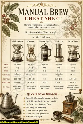 Manual Brew Cheat Sheet 02 - Standard Coffee Guides / Manual Brew Cheat Sheet