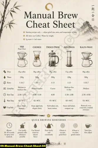 Manual Brew Cheat Sheet 04 - Standard Coffee Guides / Manual Brew Cheat Sheet