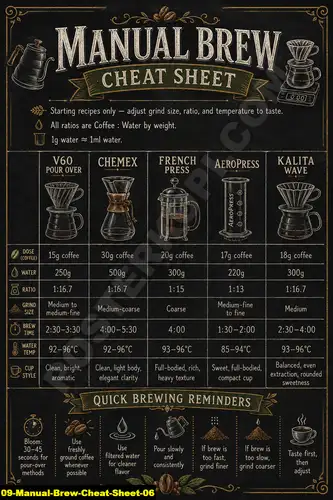 Manual Brew Cheat Sheet 06 - Standard Coffee Guides / Manual Brew Cheat Sheet